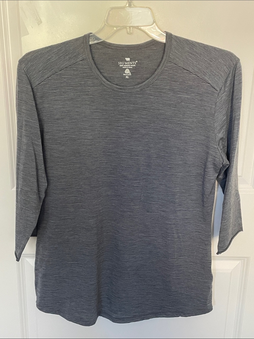 Segments Gray Merino Wool Base Layer Top XL *Flawed*